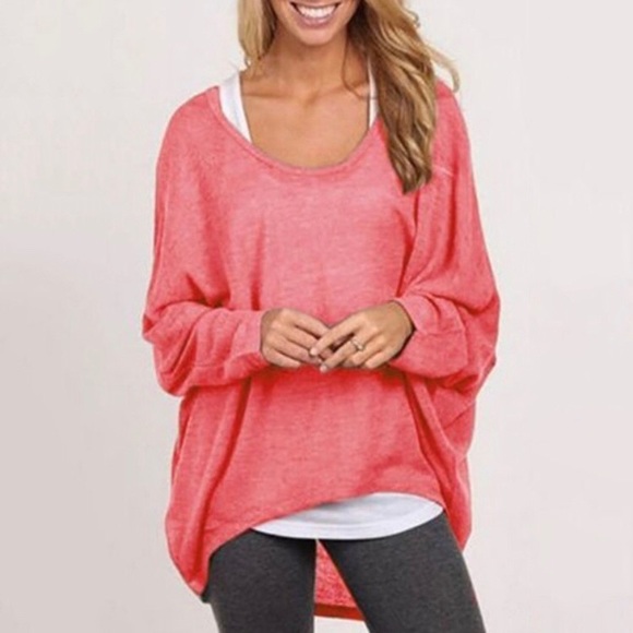 Tops - Oversized loose long sleeve blouse